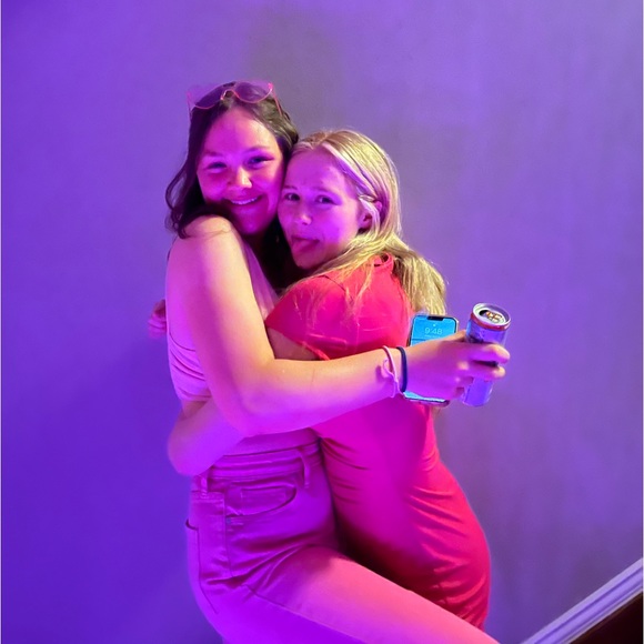 Collared Pink dress buttons all the way down size small - Picture 3 of 5